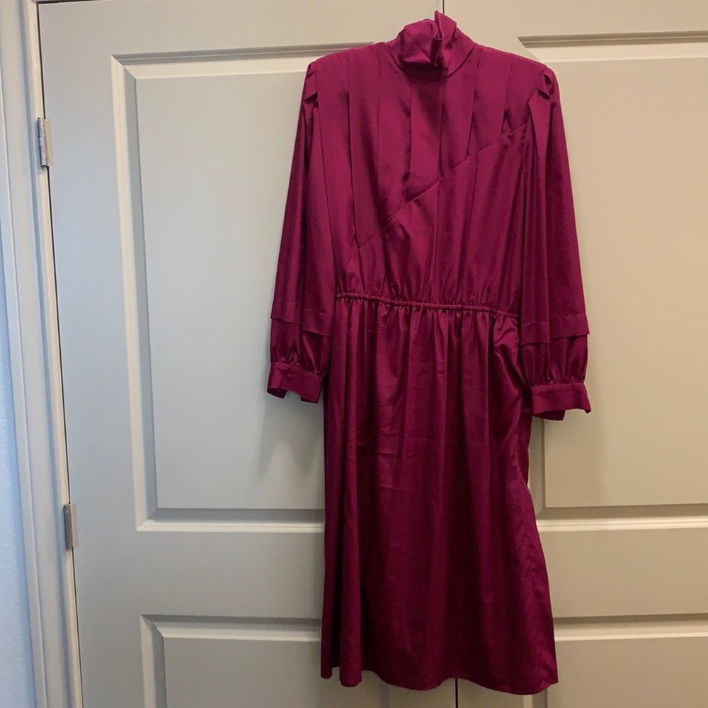 Maroon/Plum Long Sleeve Dress Size 16